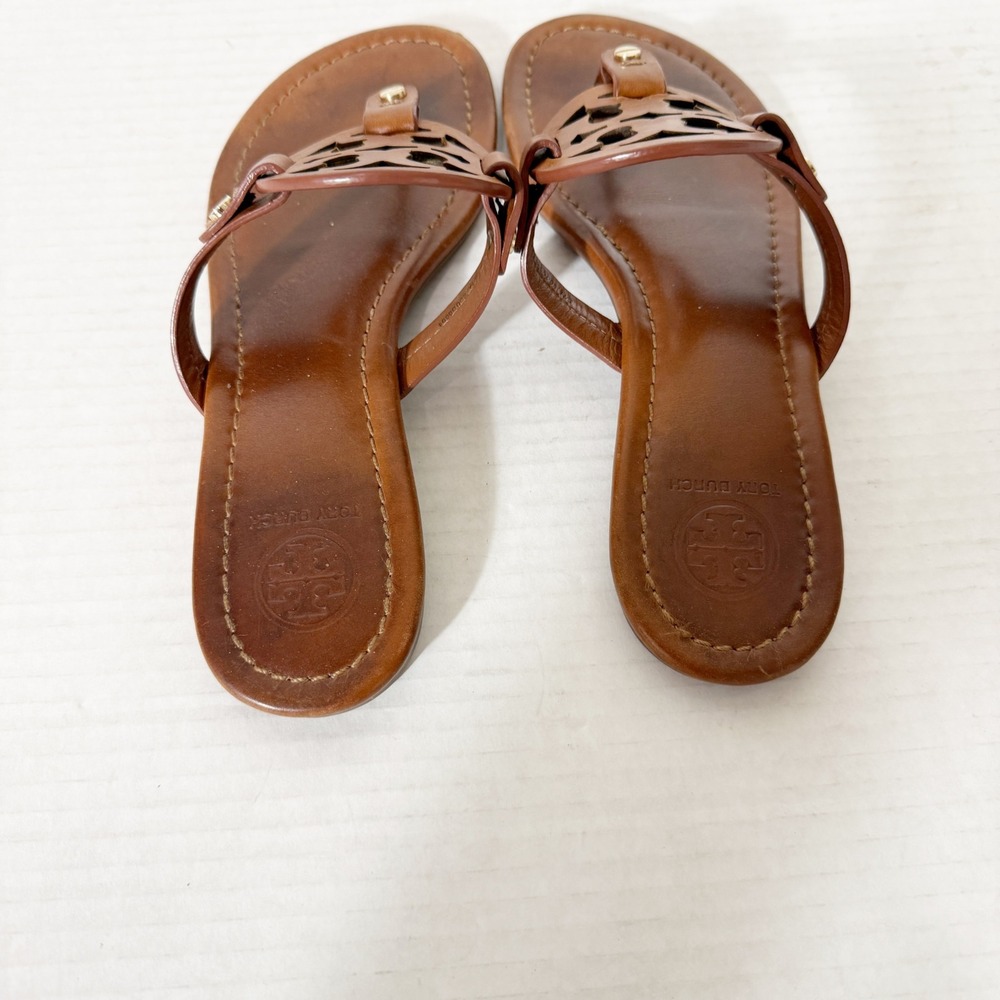 Tory Burch Miller Womens Vintage Vachetta Brown Slide Sandals Size 6 - Picture 6 of 7